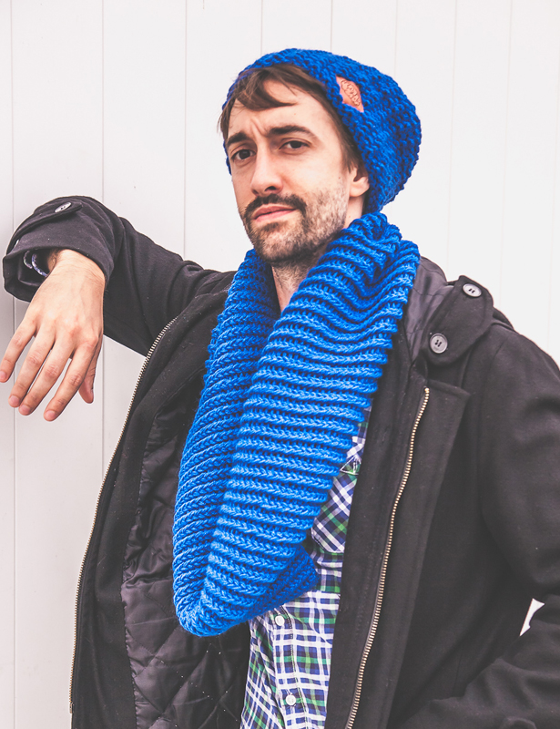 Czapka zimowa slouchy męska niebieska