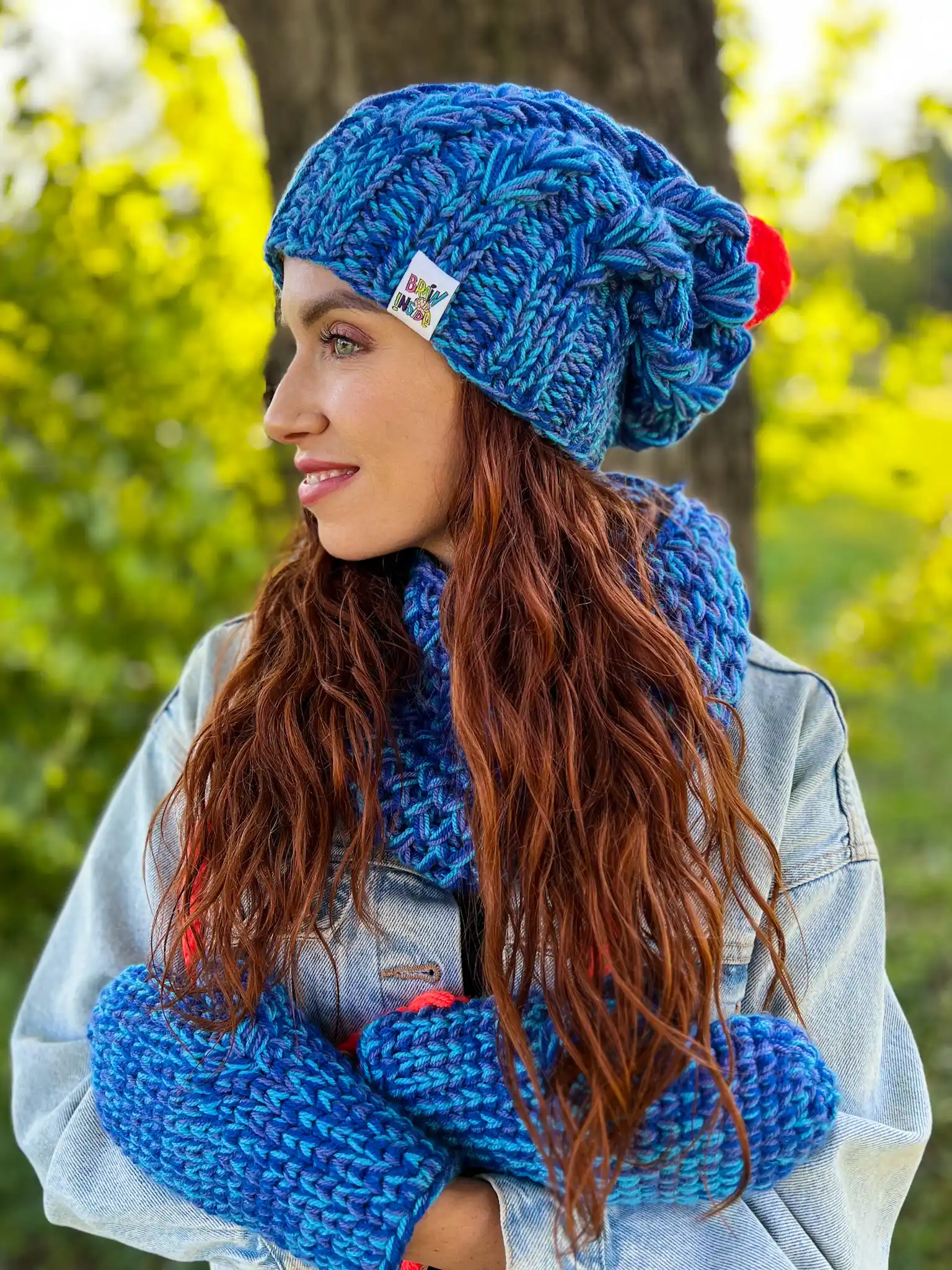 kolorowa czapka merino