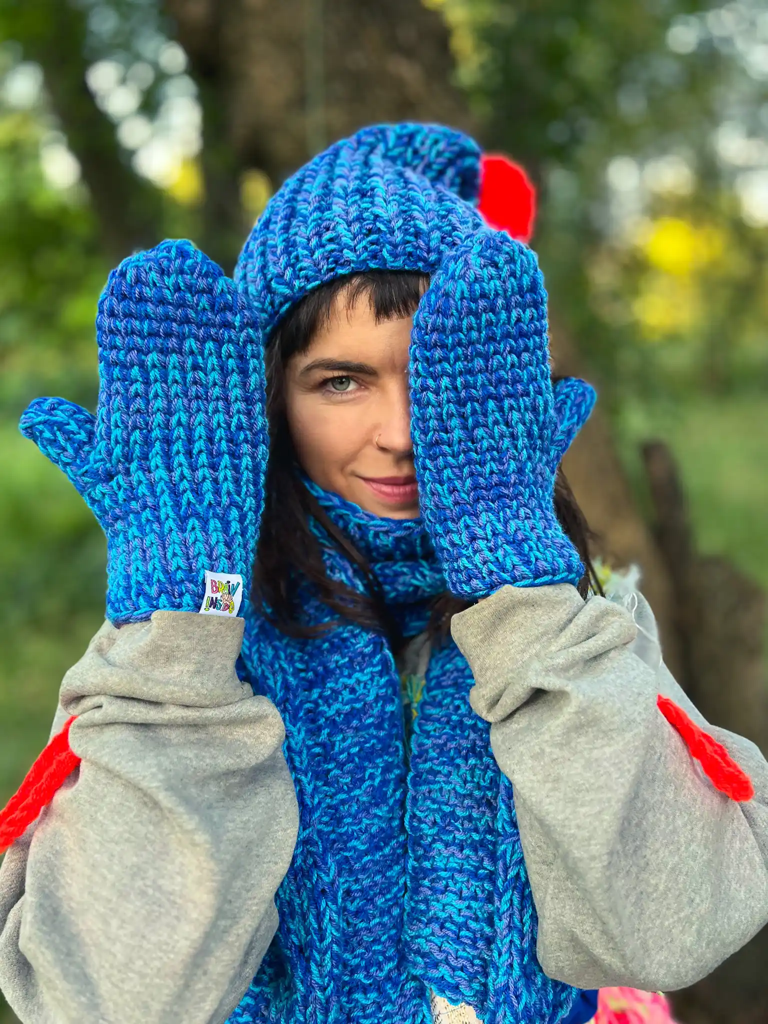 Rękawiczki MERINO 66% ,,Niebieskości"