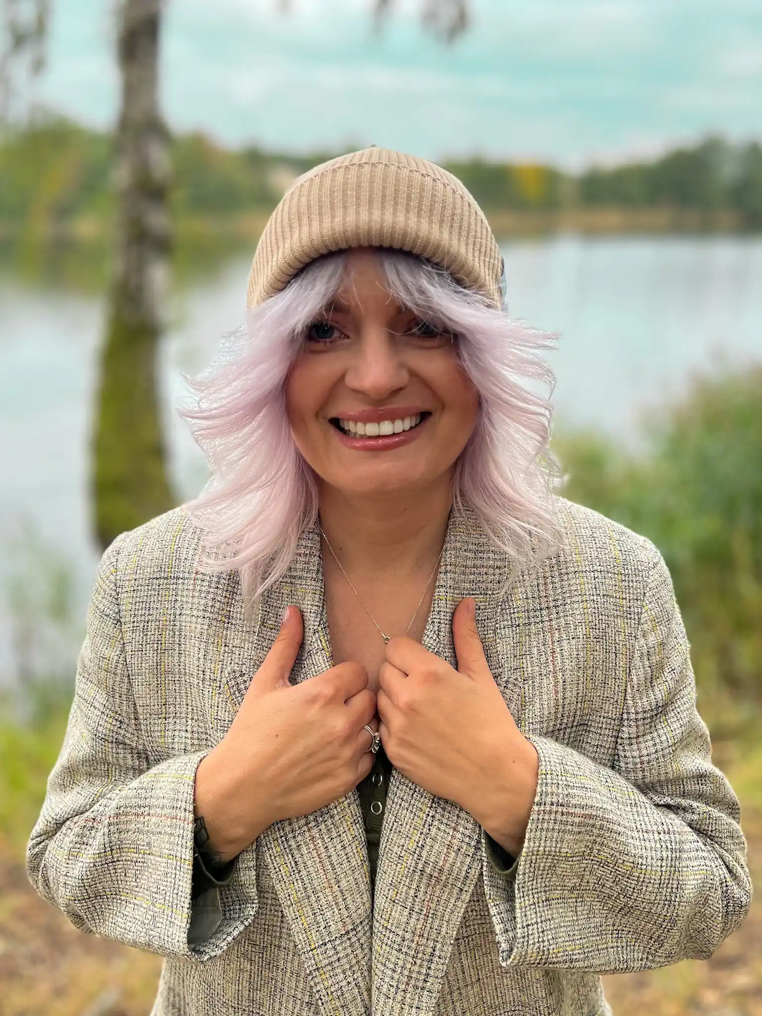 bawełniana jasna czapka beanie