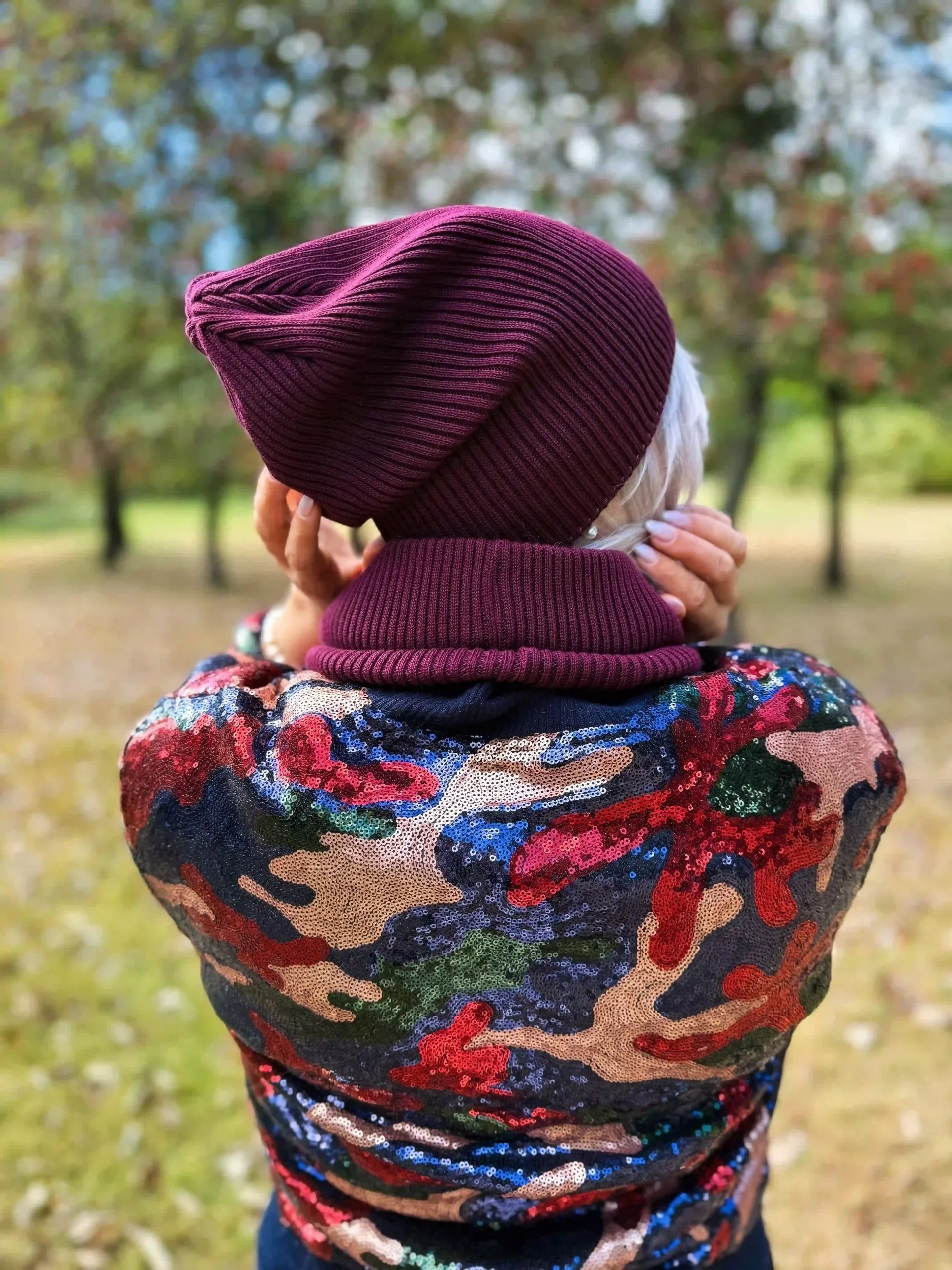 bawełniana smerfetka bordo