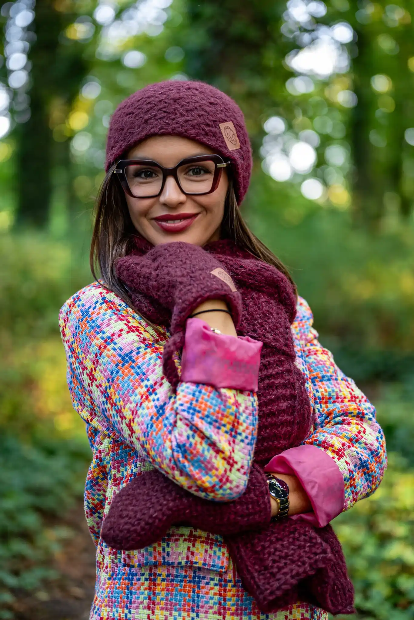 beanie bordowa merino