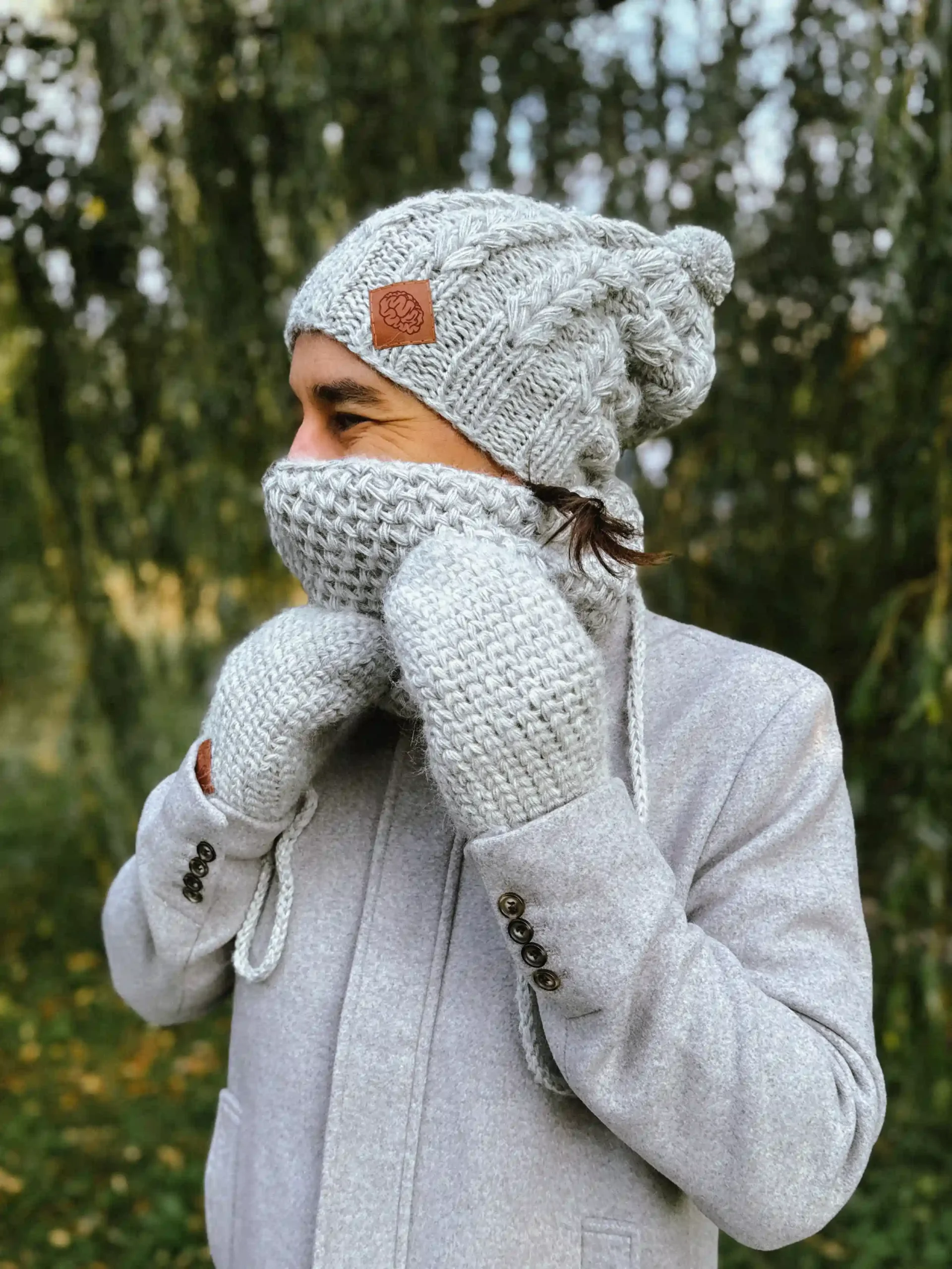 beanie męska szara