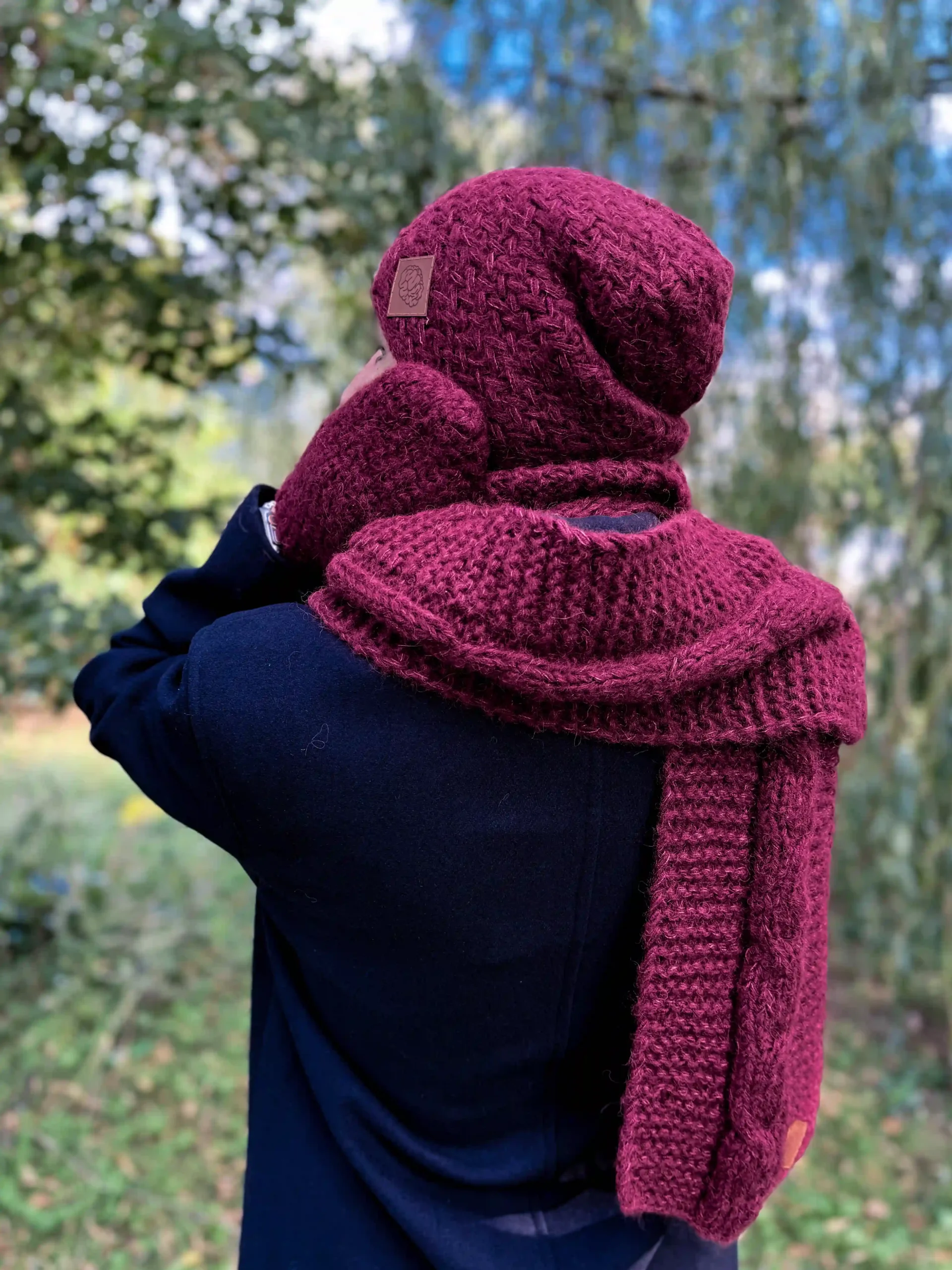 bordo czapka męska merino