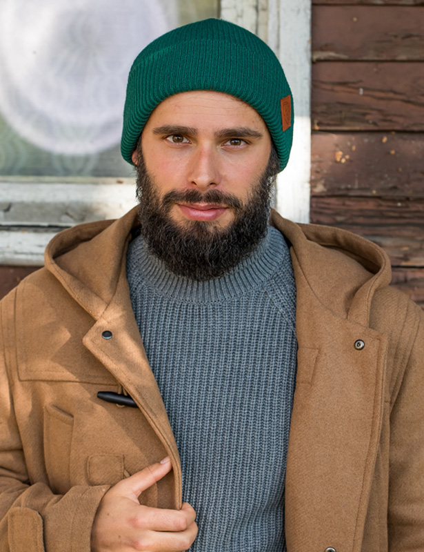 butelkowa beanie męska brain inside wywijana
