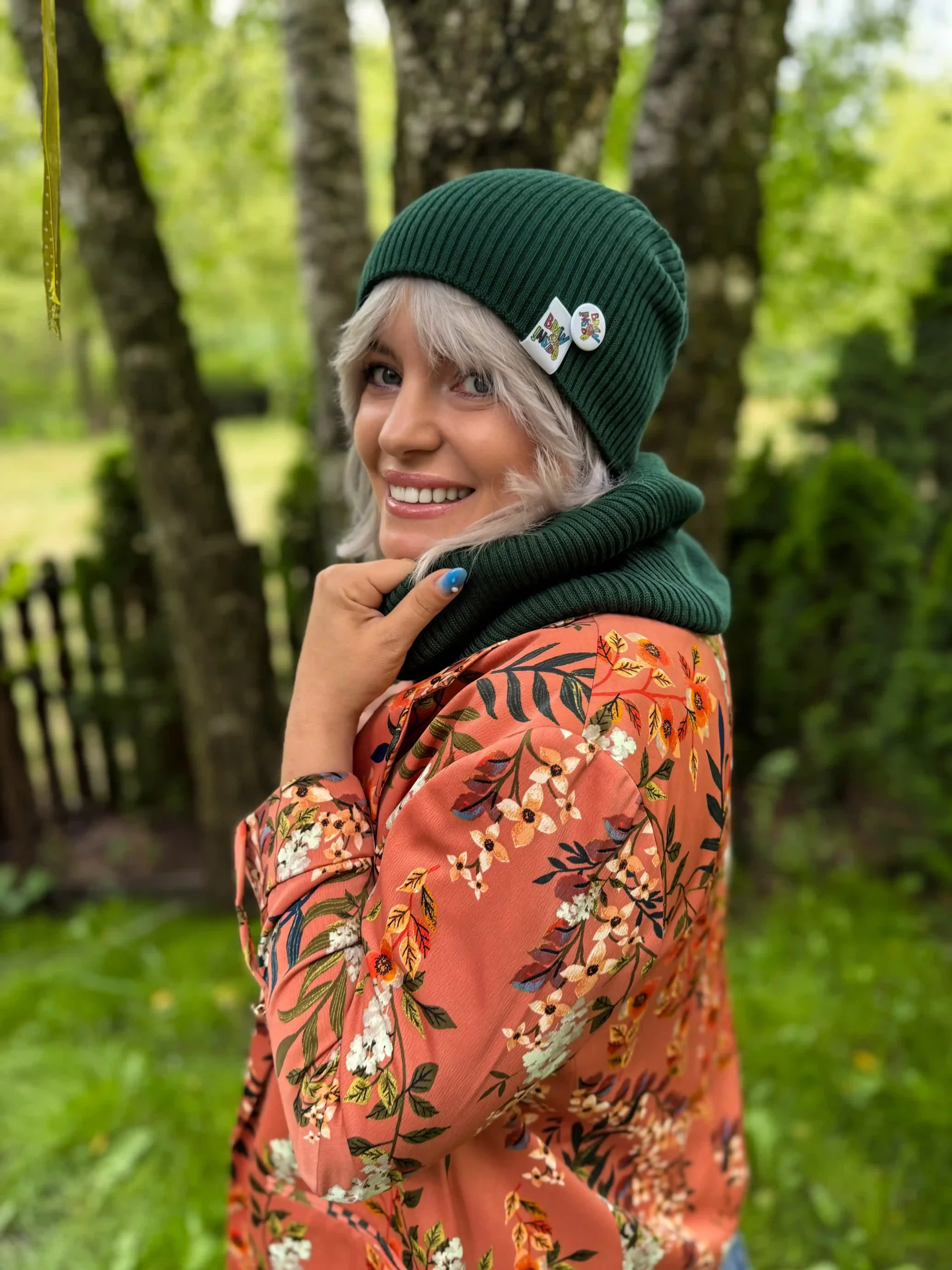 cuffed beanie zielona