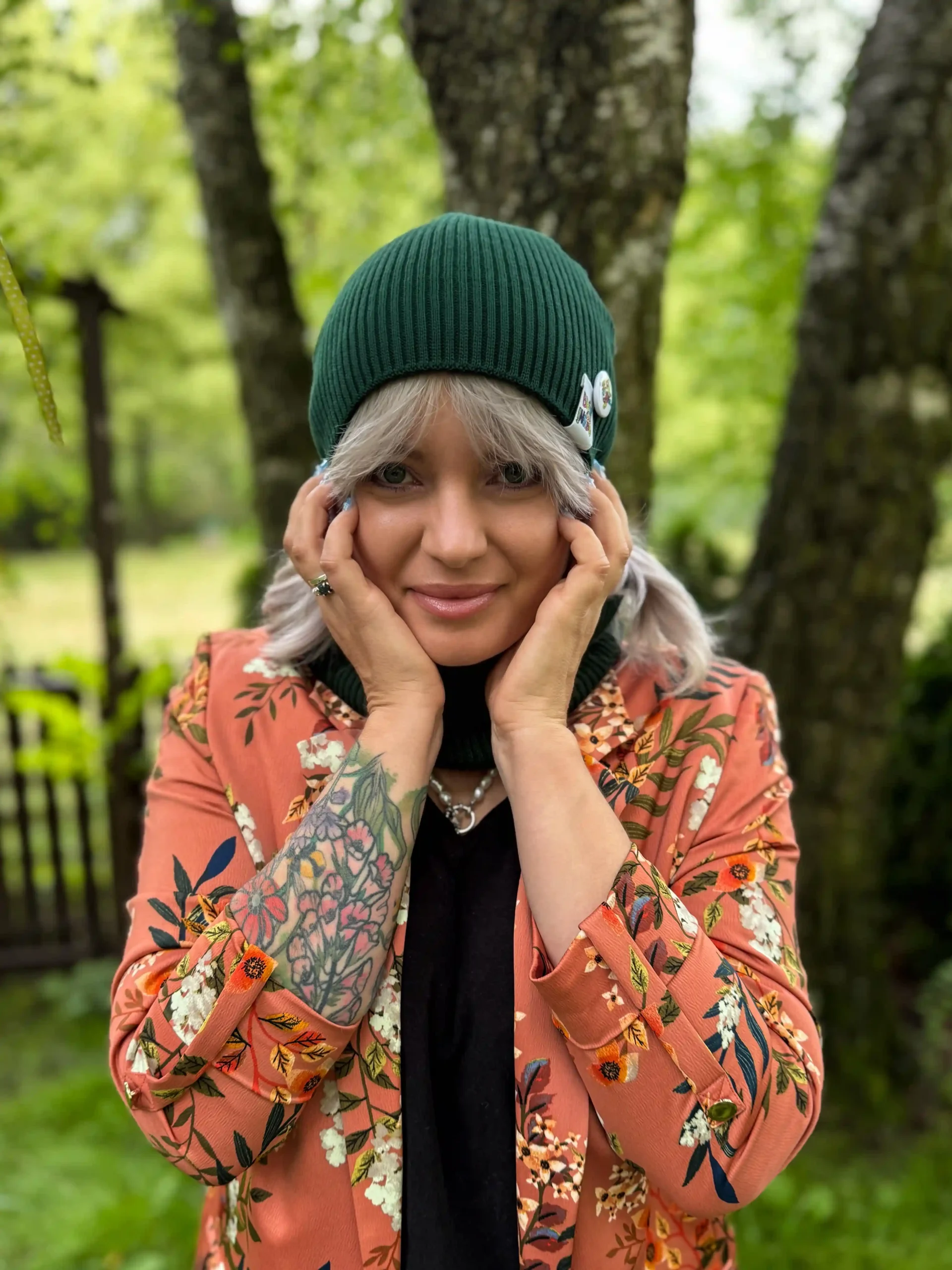 czapka beanie baggy bawełniana zielona