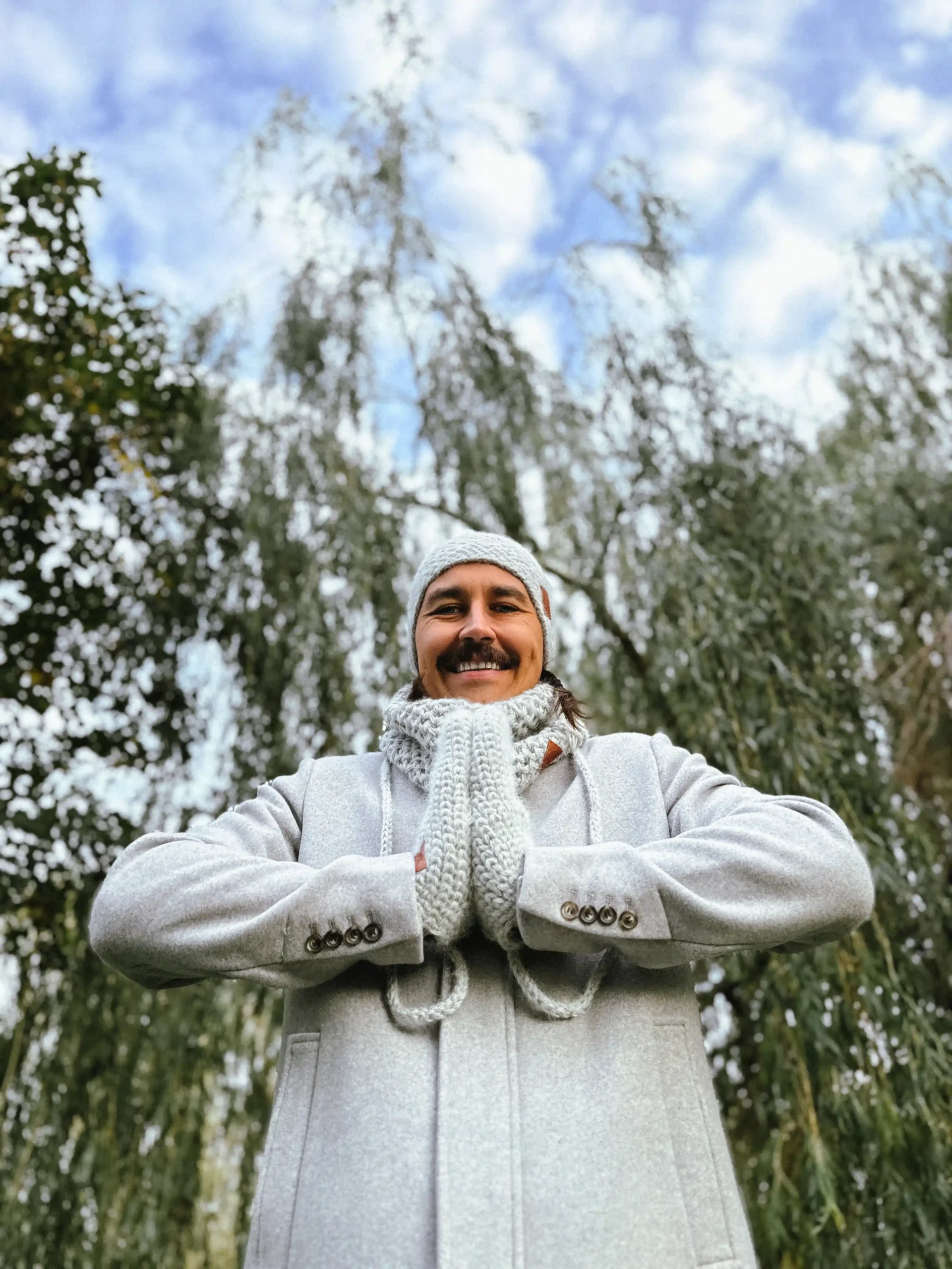 czapka beanie szara