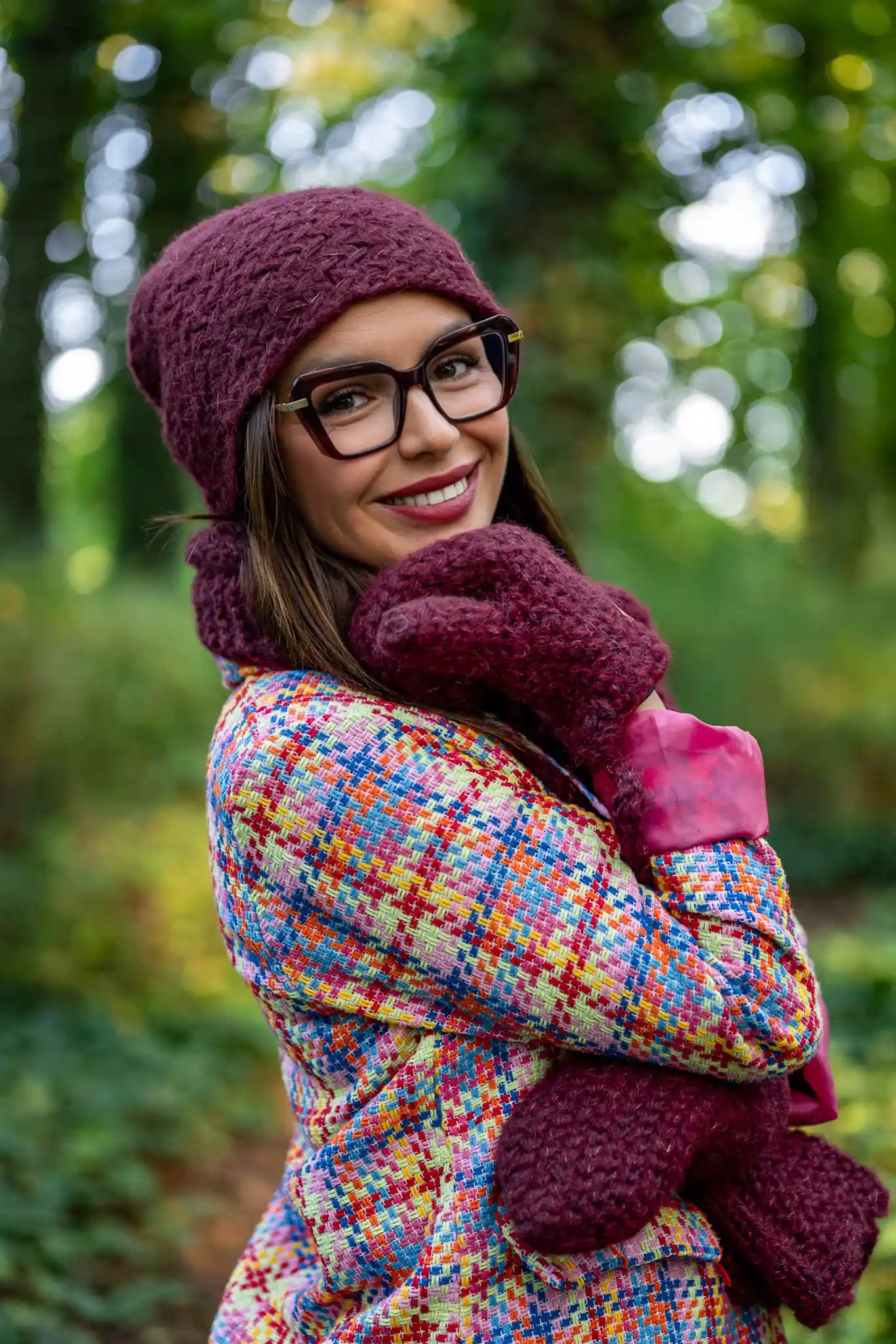 czapka bordo merino