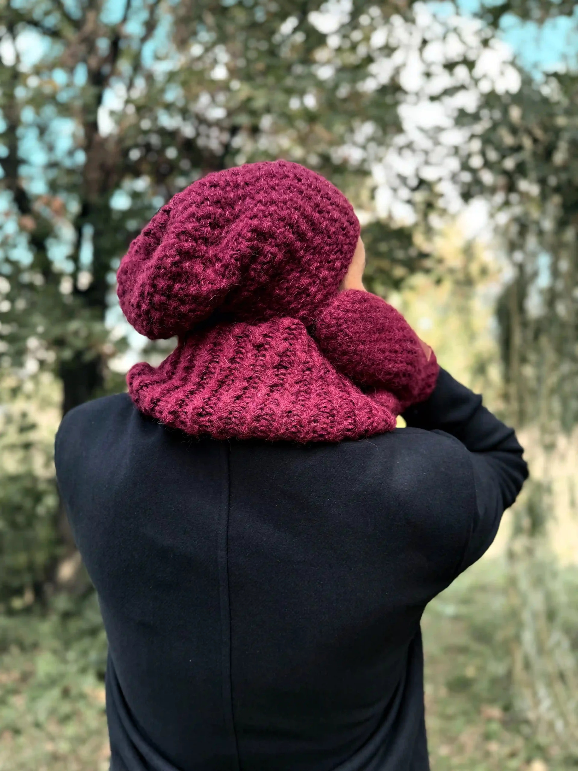 czapka bordo merino