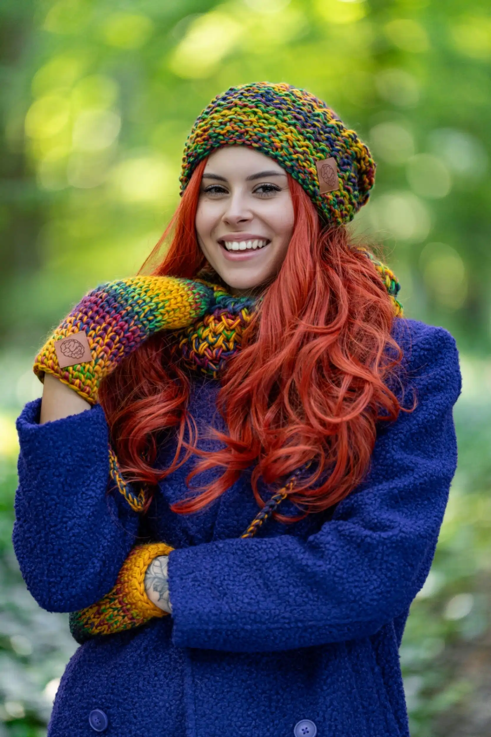 Czapka MERINO 100% Neverland "Kolory" + podszewka BAWEŁNA
