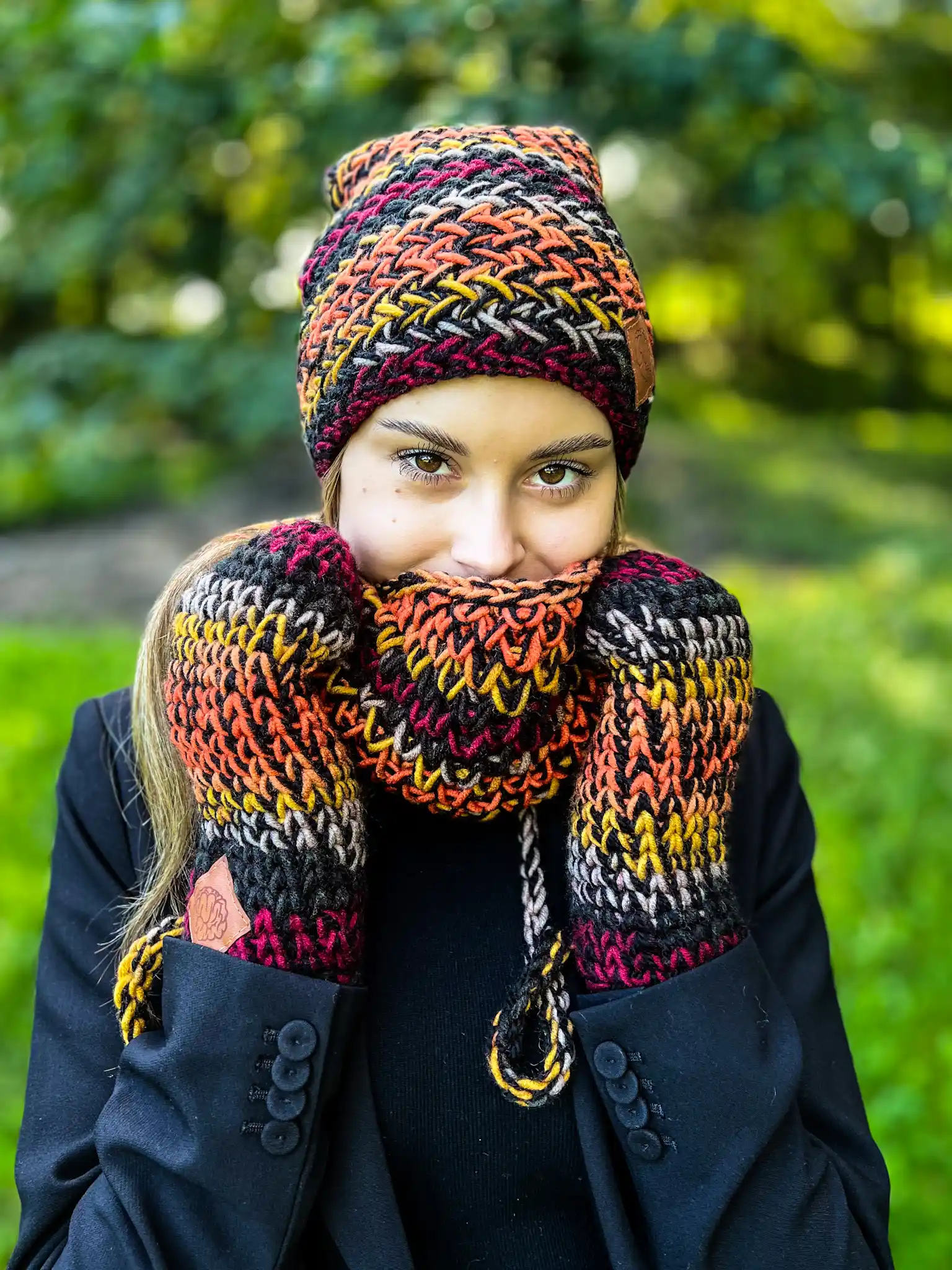 Ciepła czapka MERINO 50% ,,Ciemna jesień" EXPLORER - obrazek 5