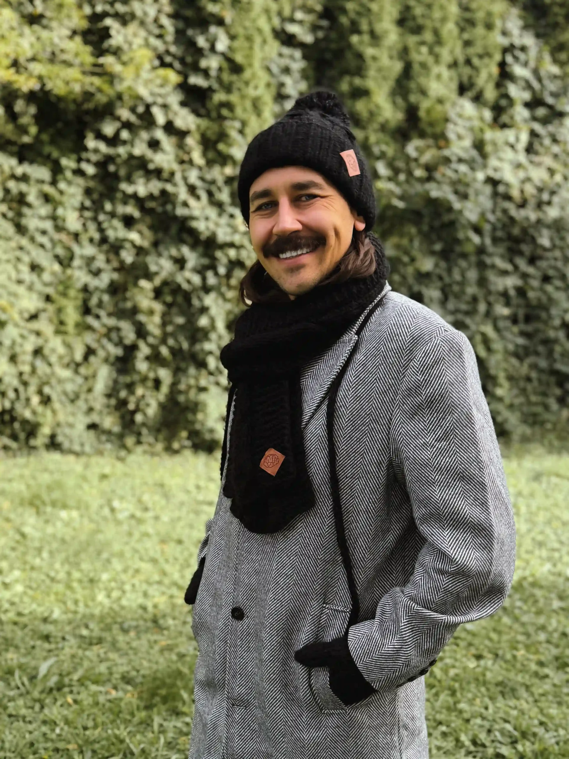czapka i szalik dla mężczyzny merino