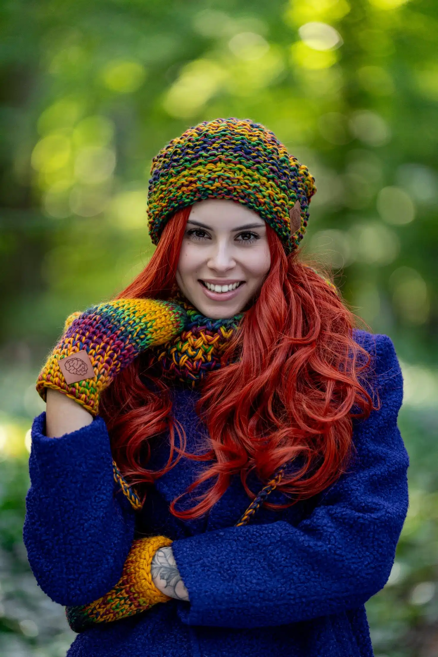 Czapka MERINO 100% Neverland "Kolory" + podszewka BAWEŁNA - obrazek 2