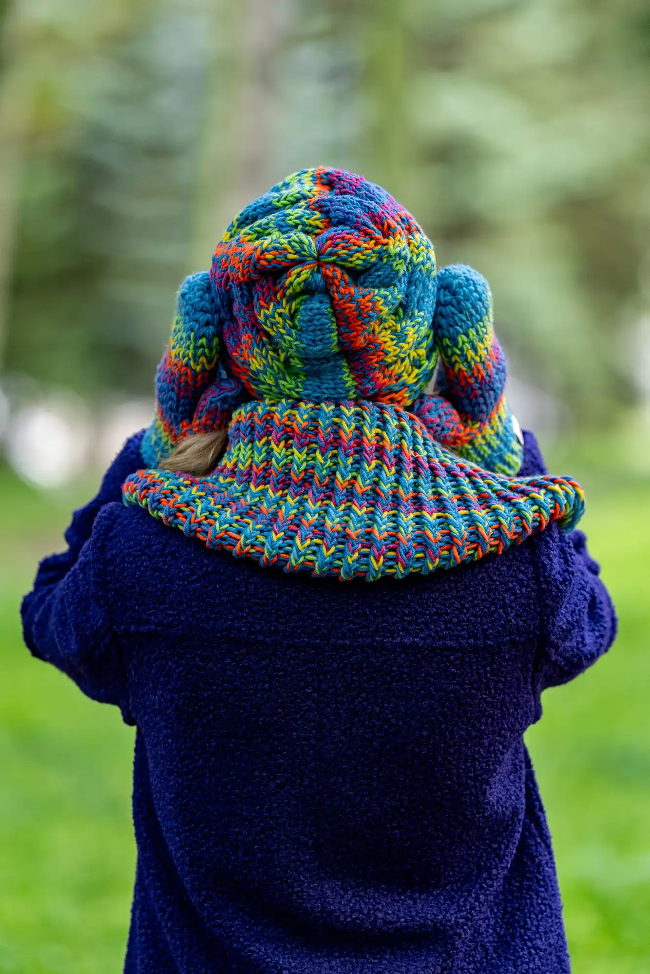 czapka oversize merino kolorowa