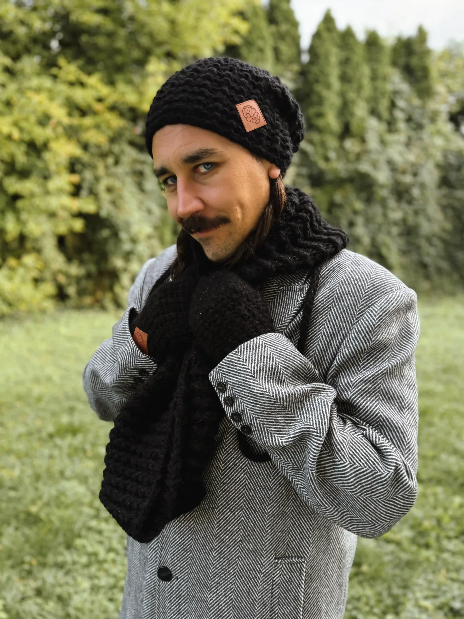 czapka zimowa męska merino czarna