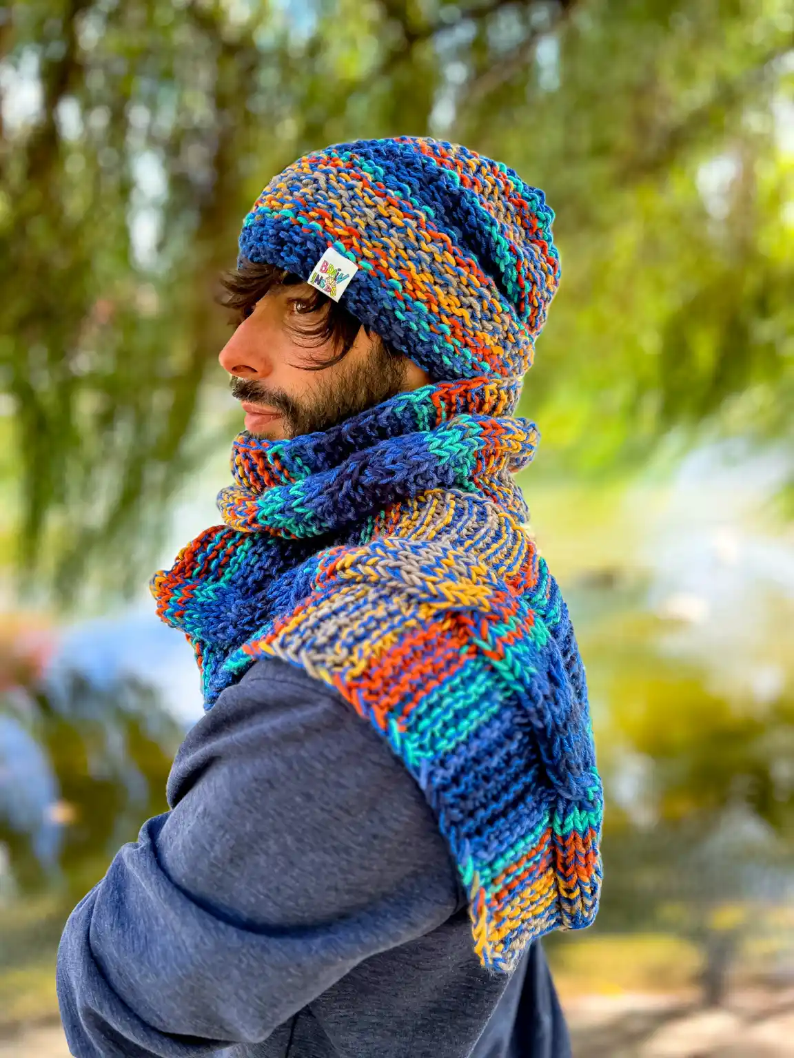 Męska czapka MERINO 50% "Górski potok" NEVERLAND - obrazek 2