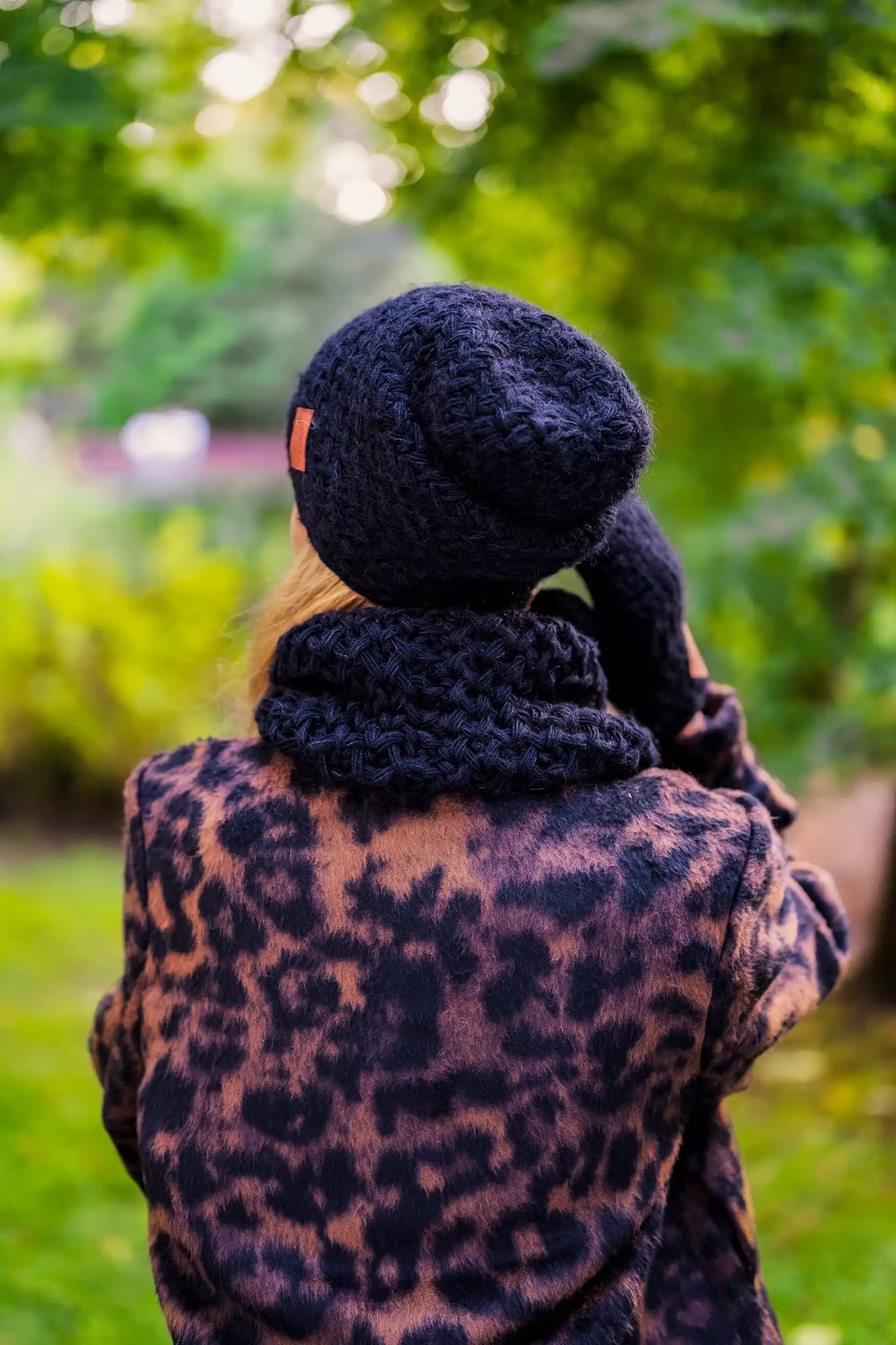 czarna beanie damska merino