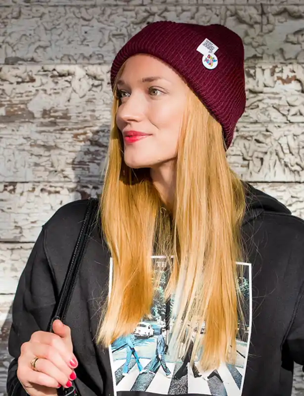 główne bordowa beanie