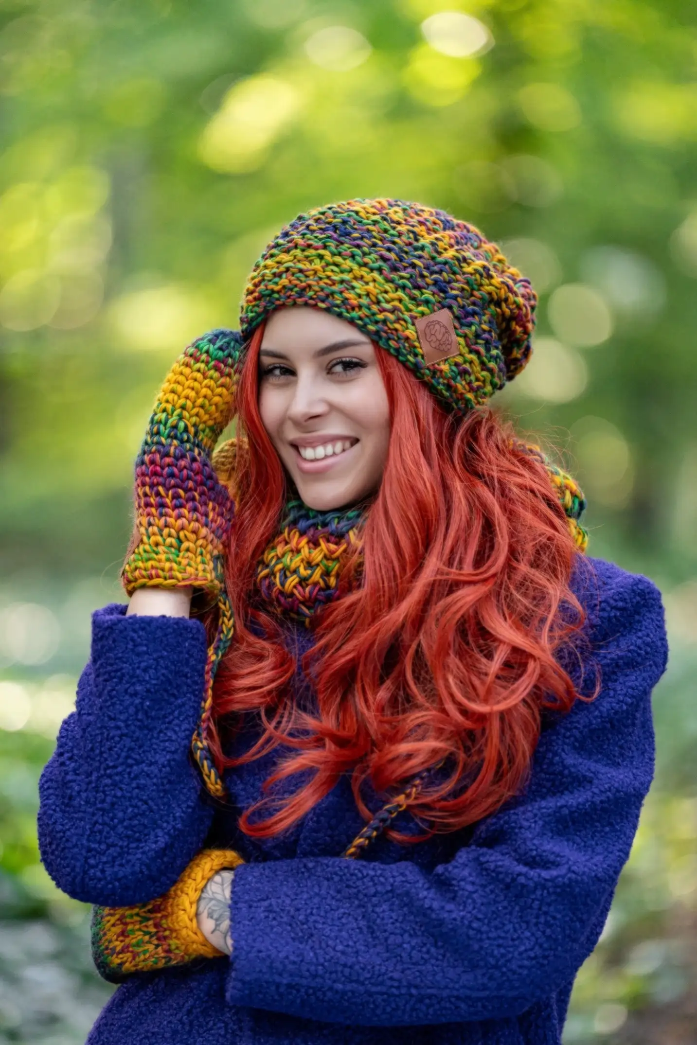Czapka MERINO 100% Neverland "Kolory" + podszewka BAWEŁNA - obrazek 6