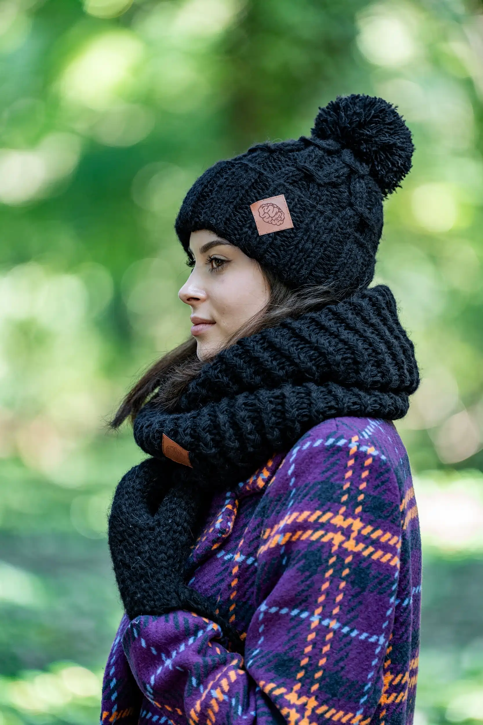 komplet merino czarny