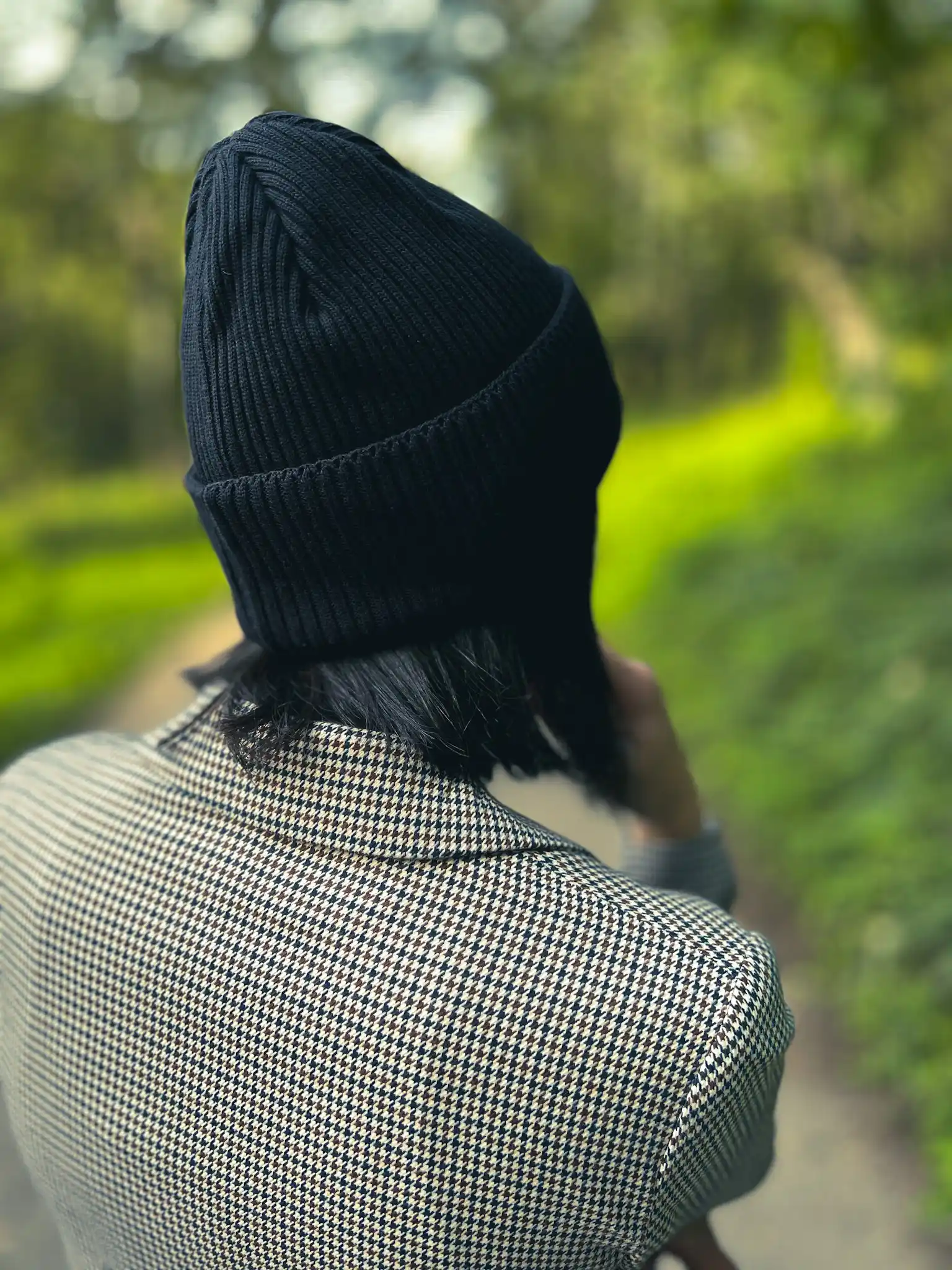 krótka czarna bawełniana czapka unisex