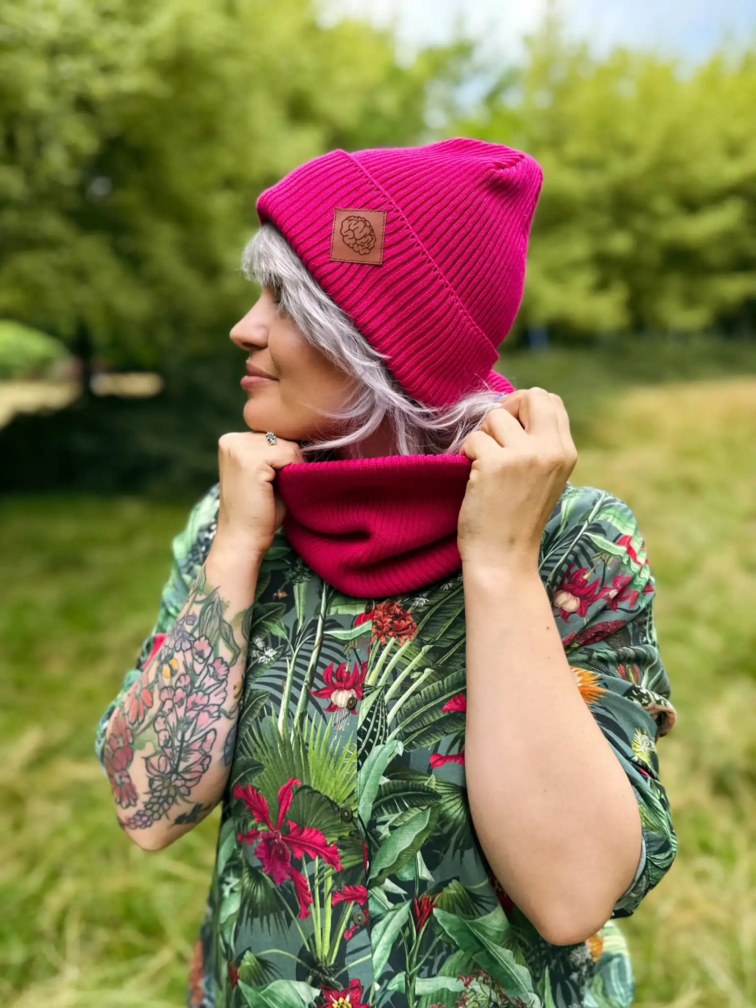 malinowa beanie