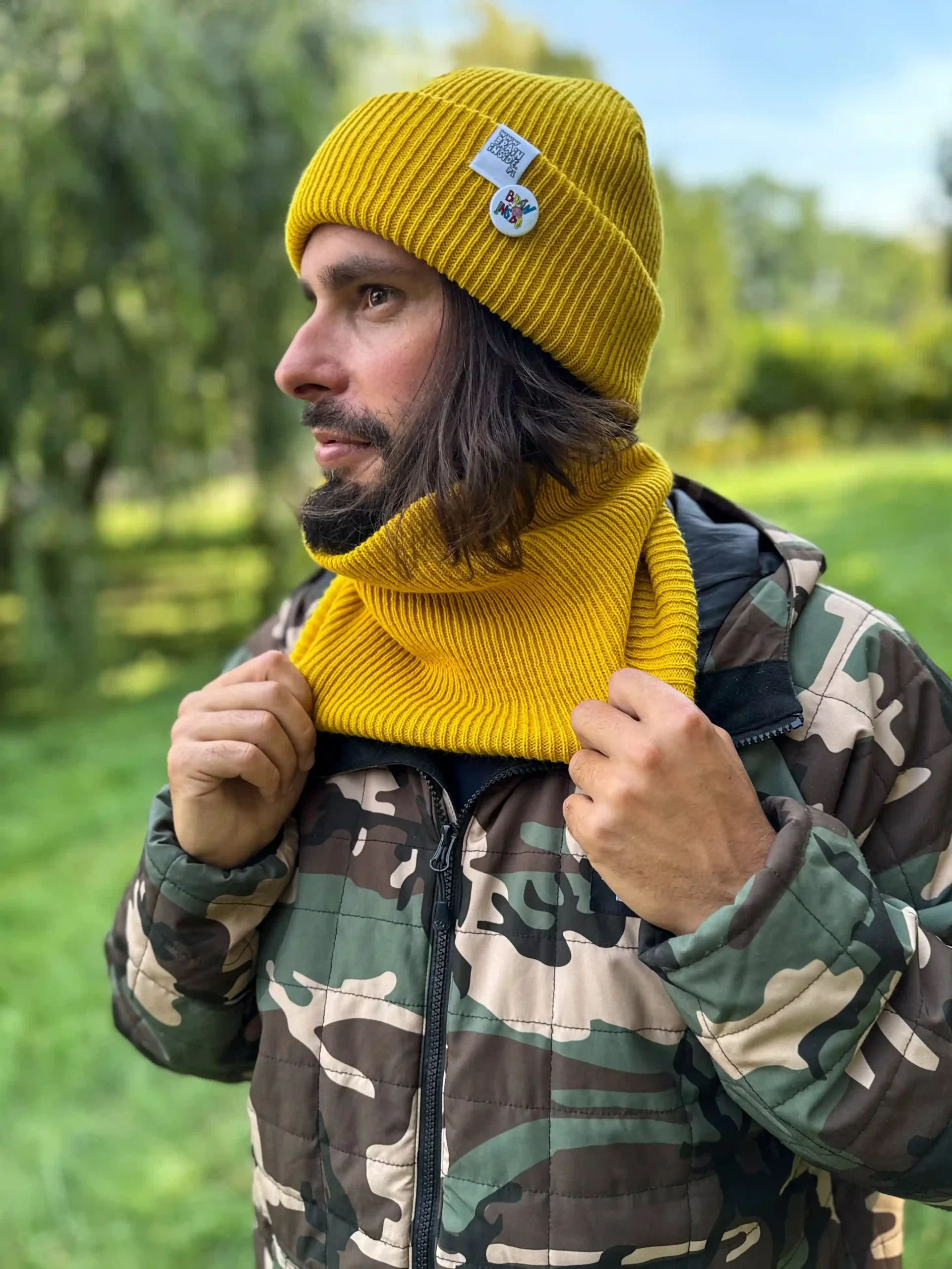 męska beanie miodowa