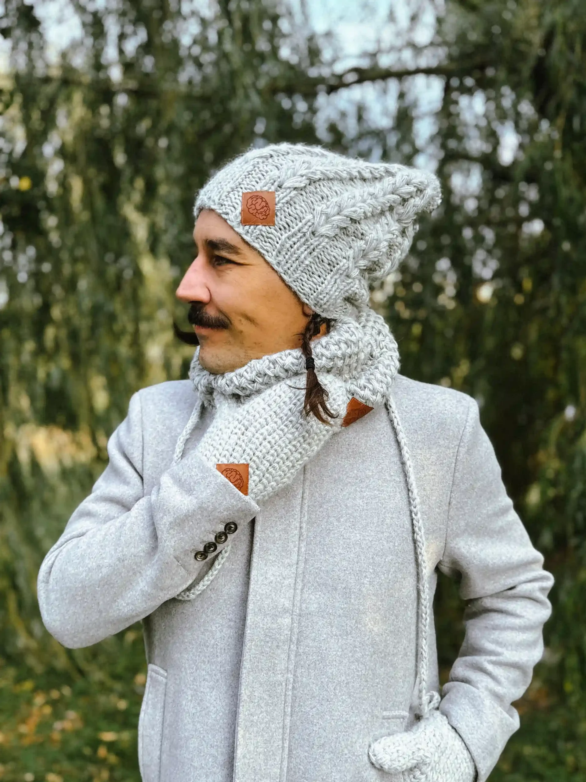męska beanie szara