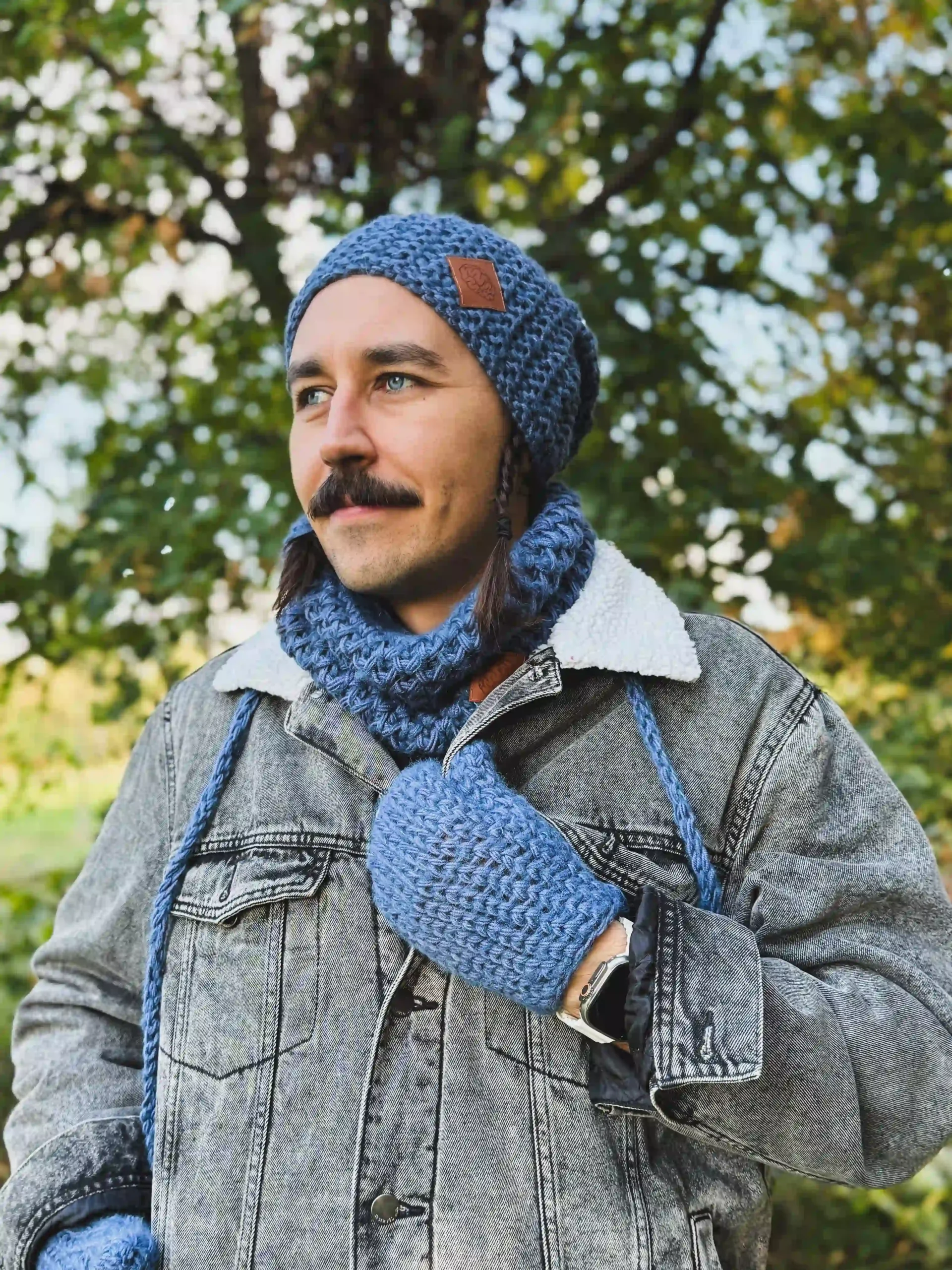 męska czapka handmade merino