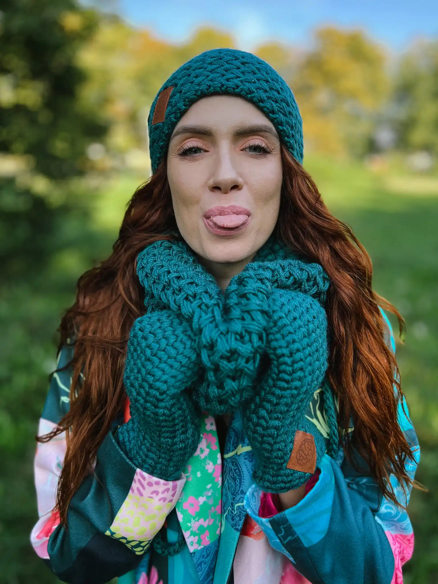 modna ręcznie robione dodatki zimowe