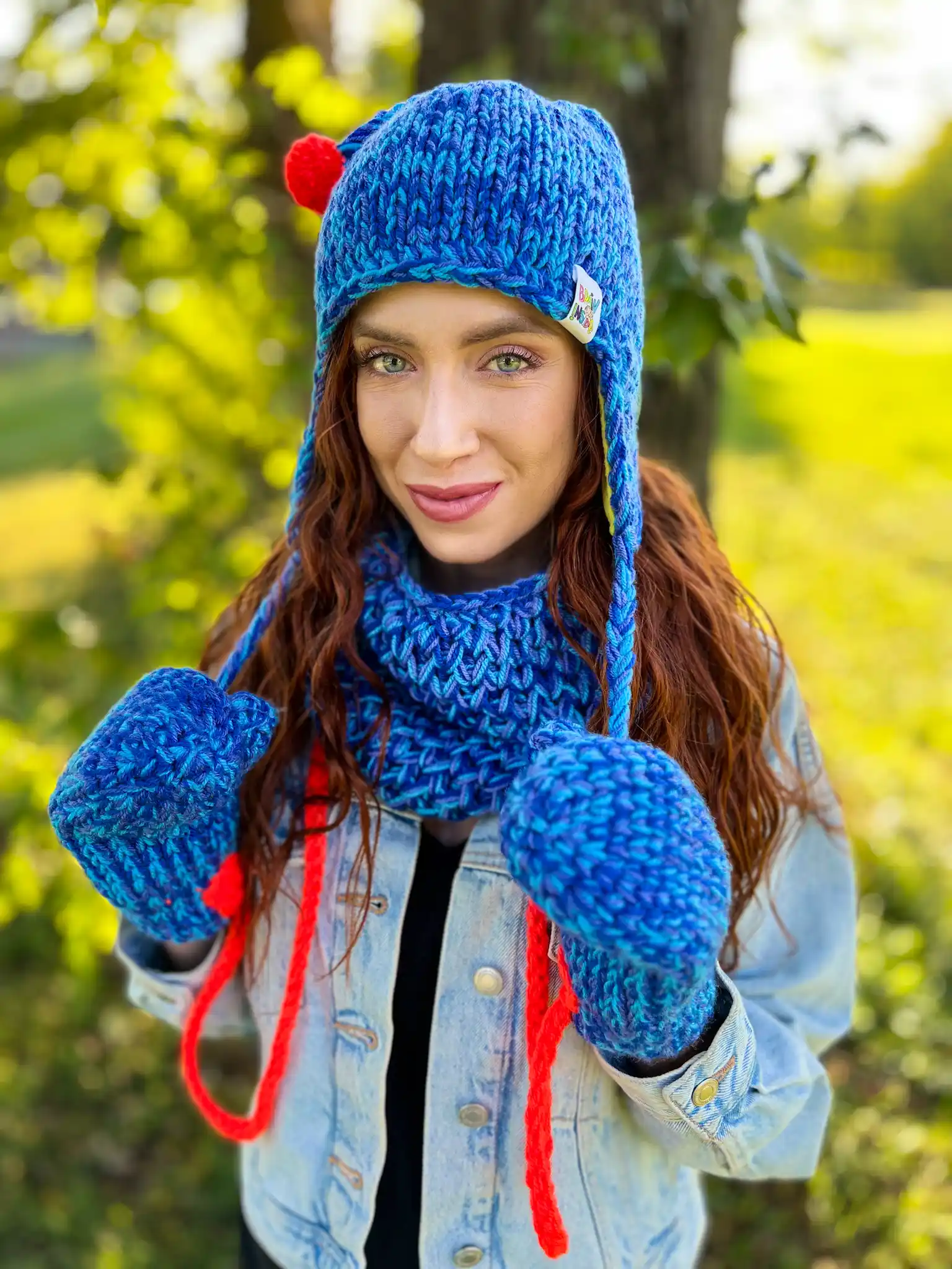 Mały komin MERINO 100% "Niebieskości" - obrazek 6