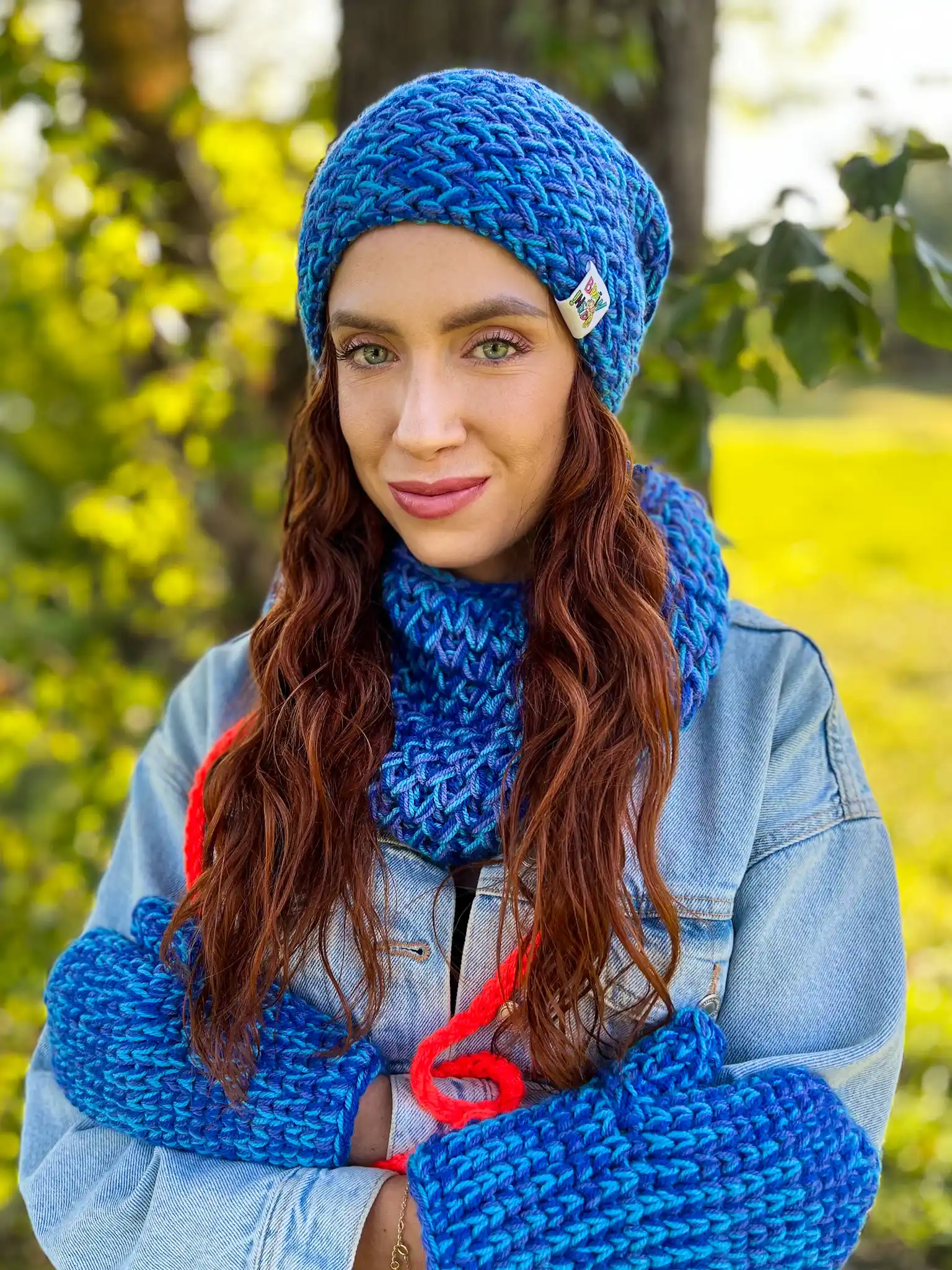 Mały komin MERINO 100% "Niebieskości" - obrazek 3