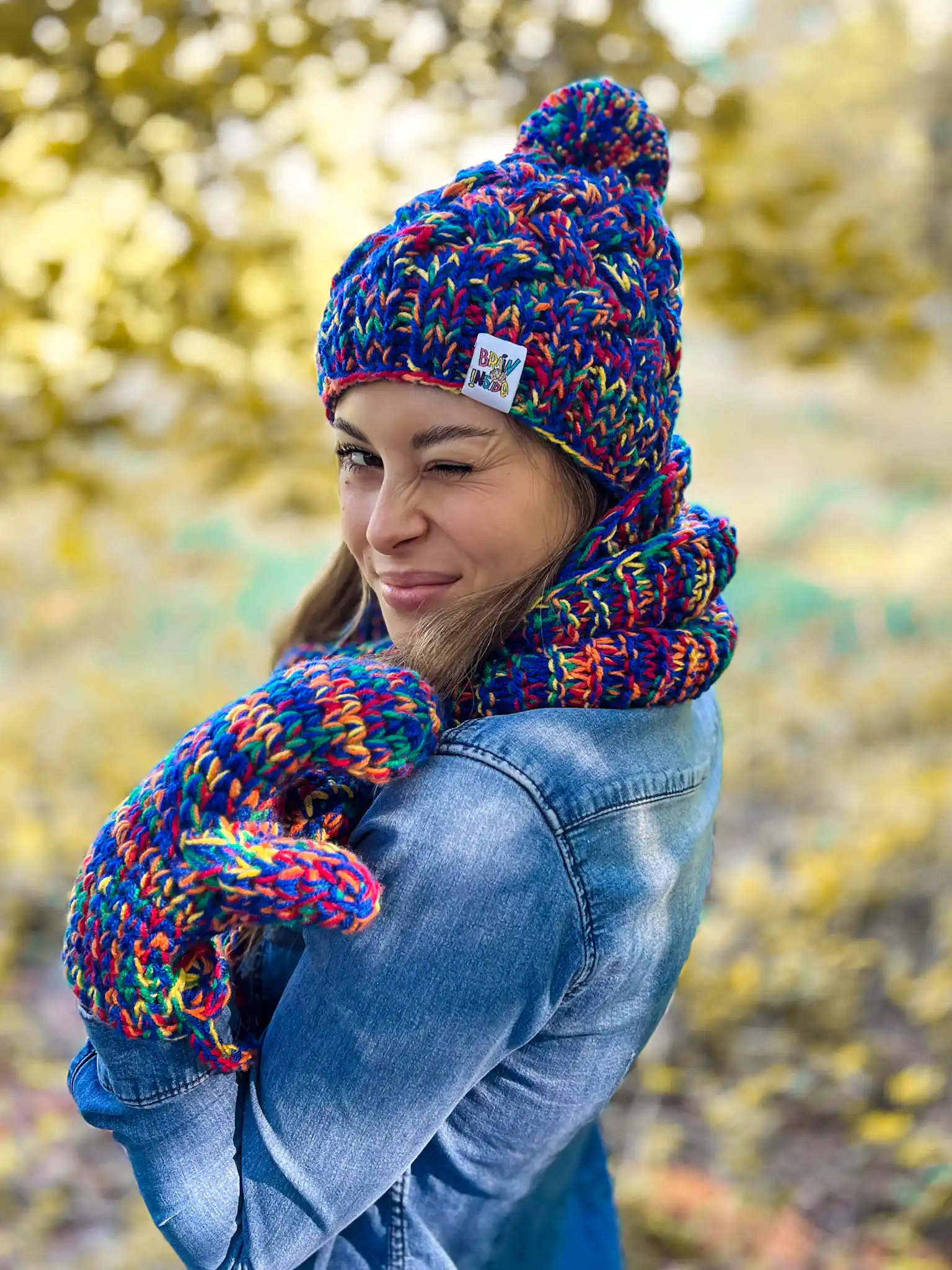 rekawiczki handmade na sznureczku