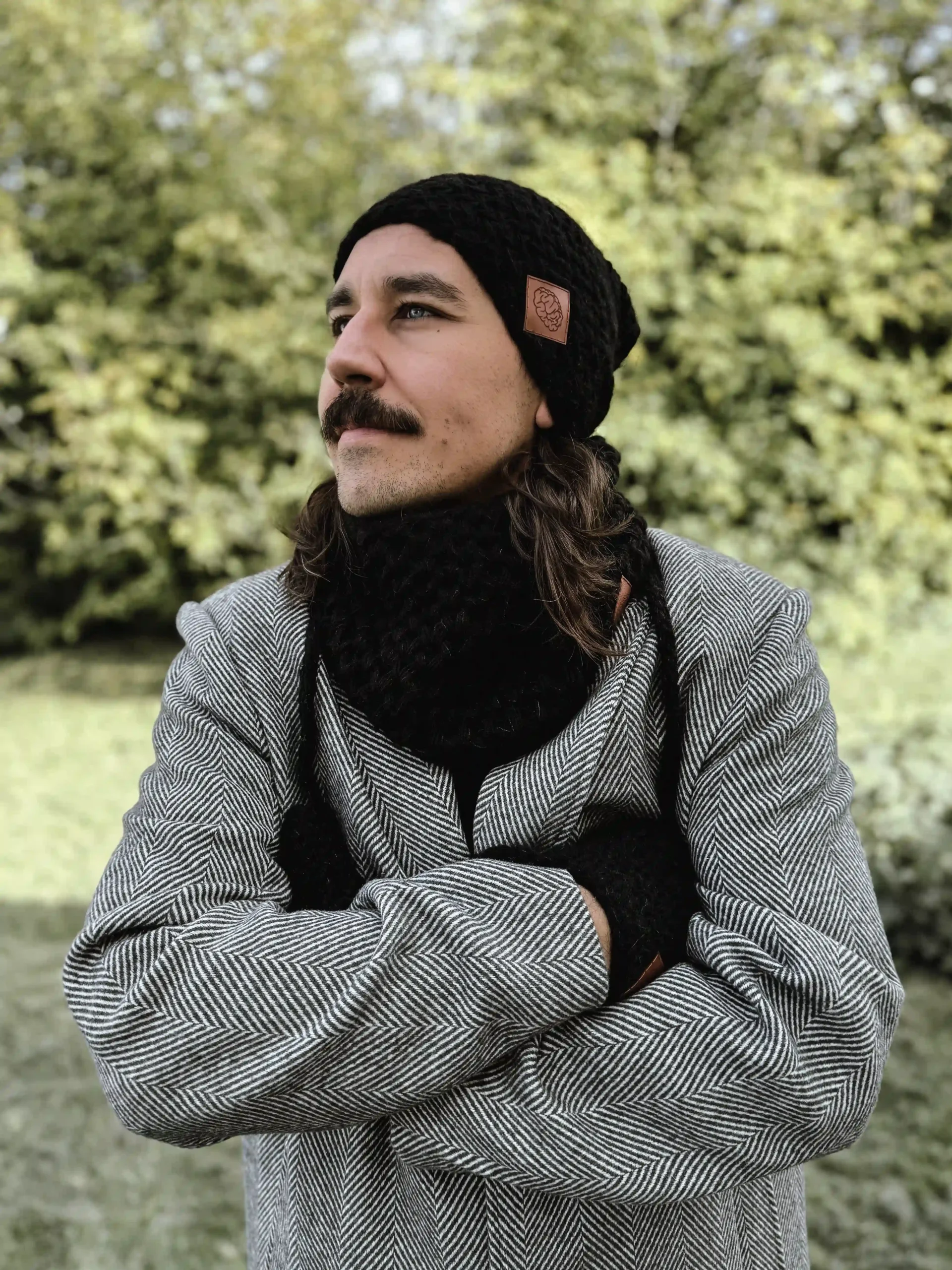 szal merino czarny