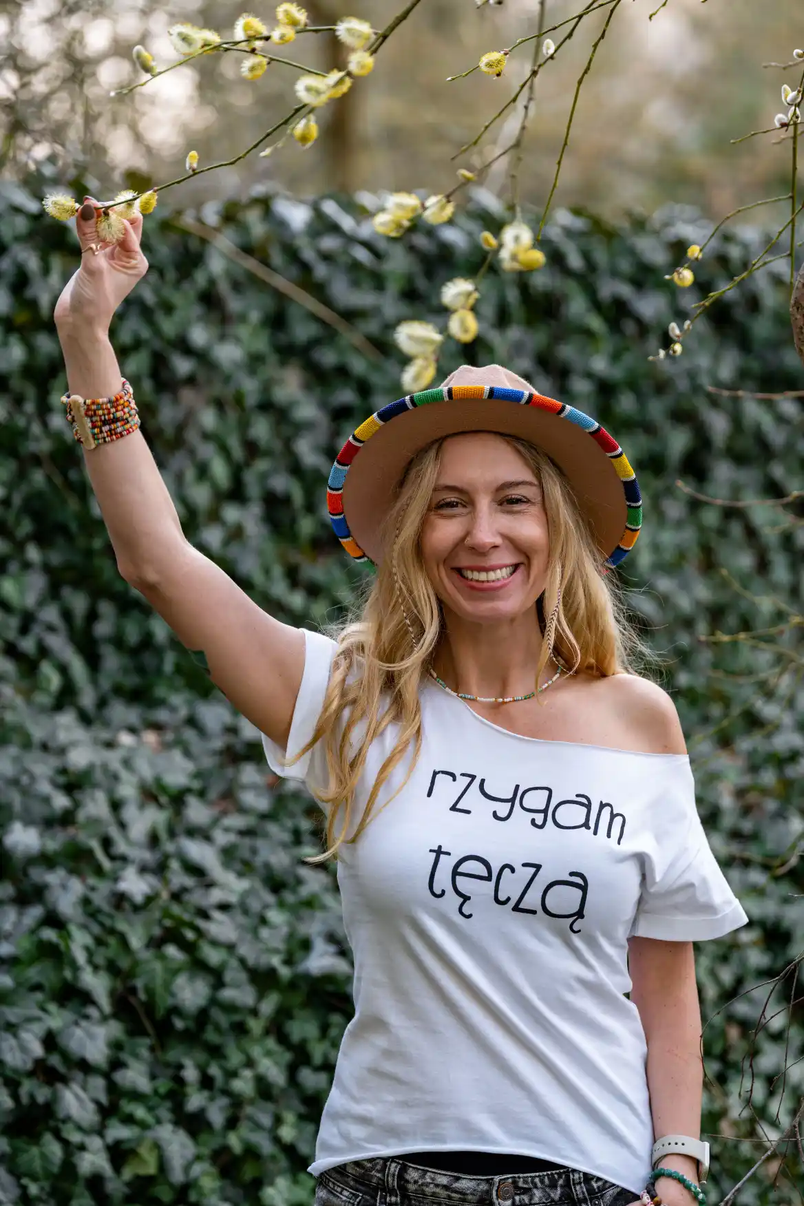 t shirt oversize z nadrukiem damski