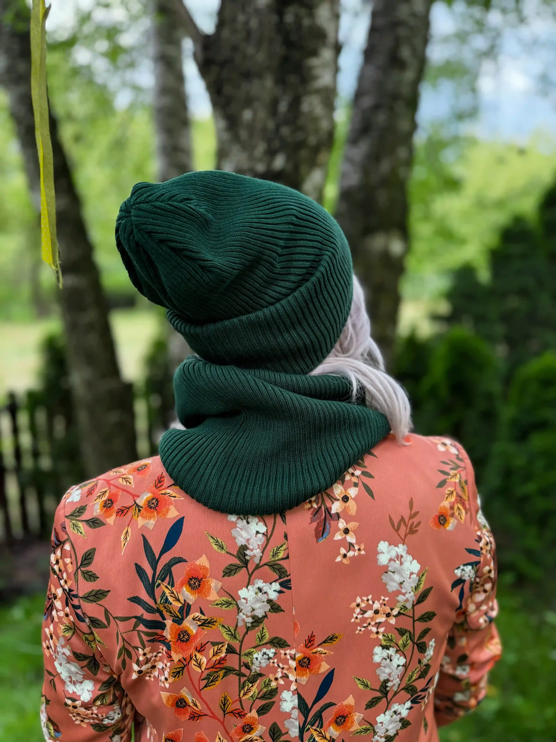 zielona oversize beanie uźna czapka zimowa