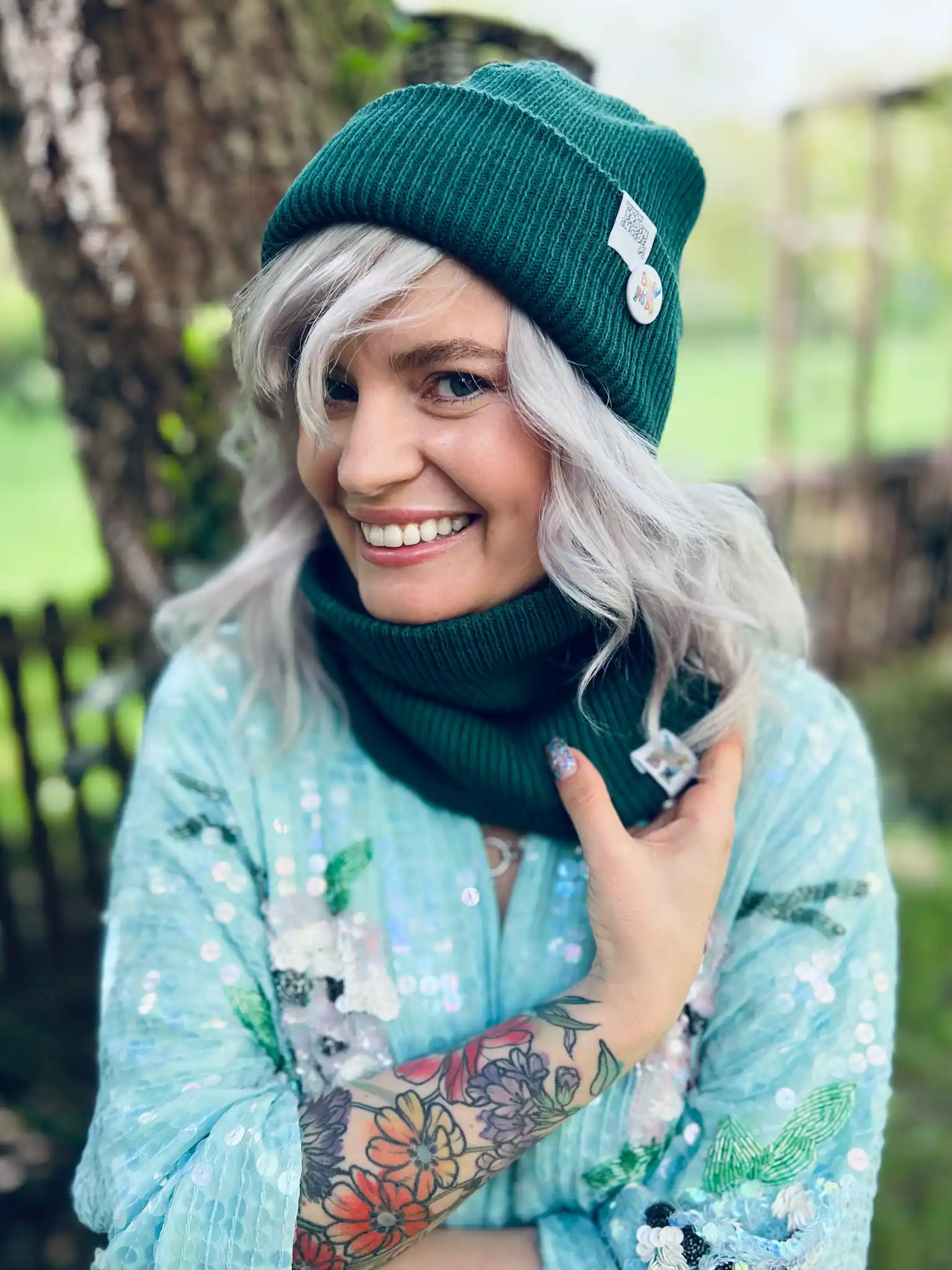 komin zimowy zielony Neckwarmer