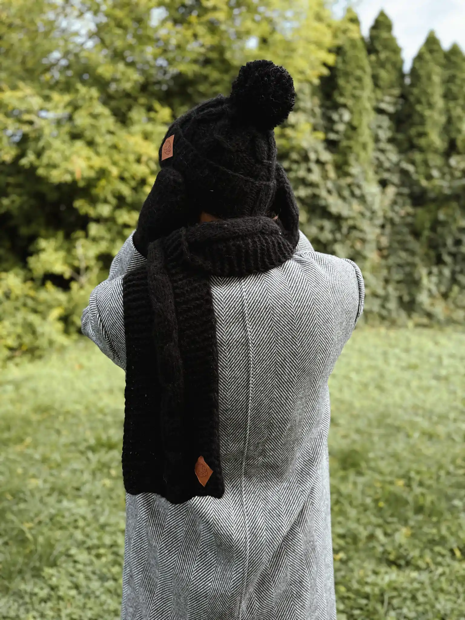 zimowa czapka z pomponem merino