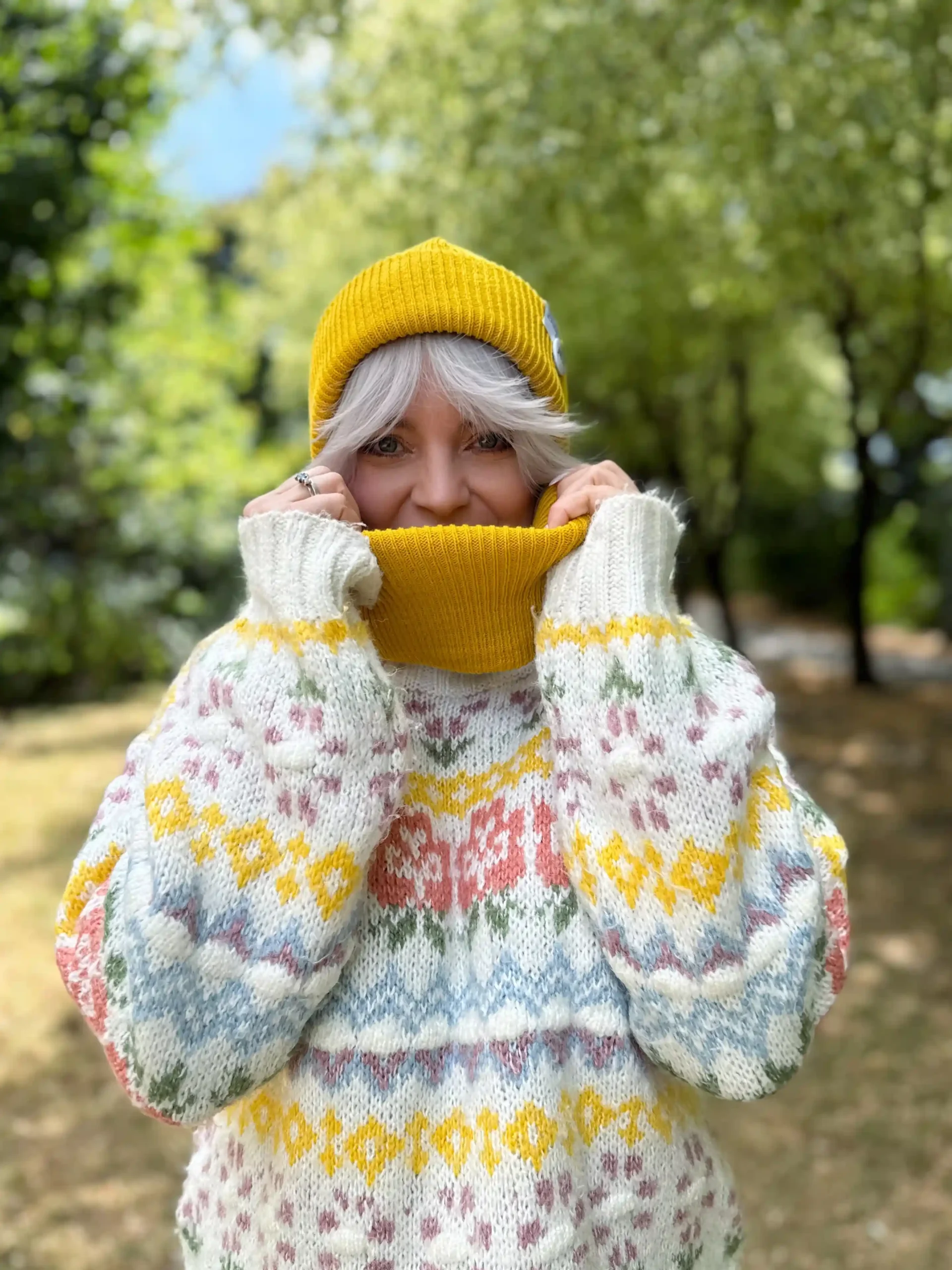 żółta czapka slouchy damska