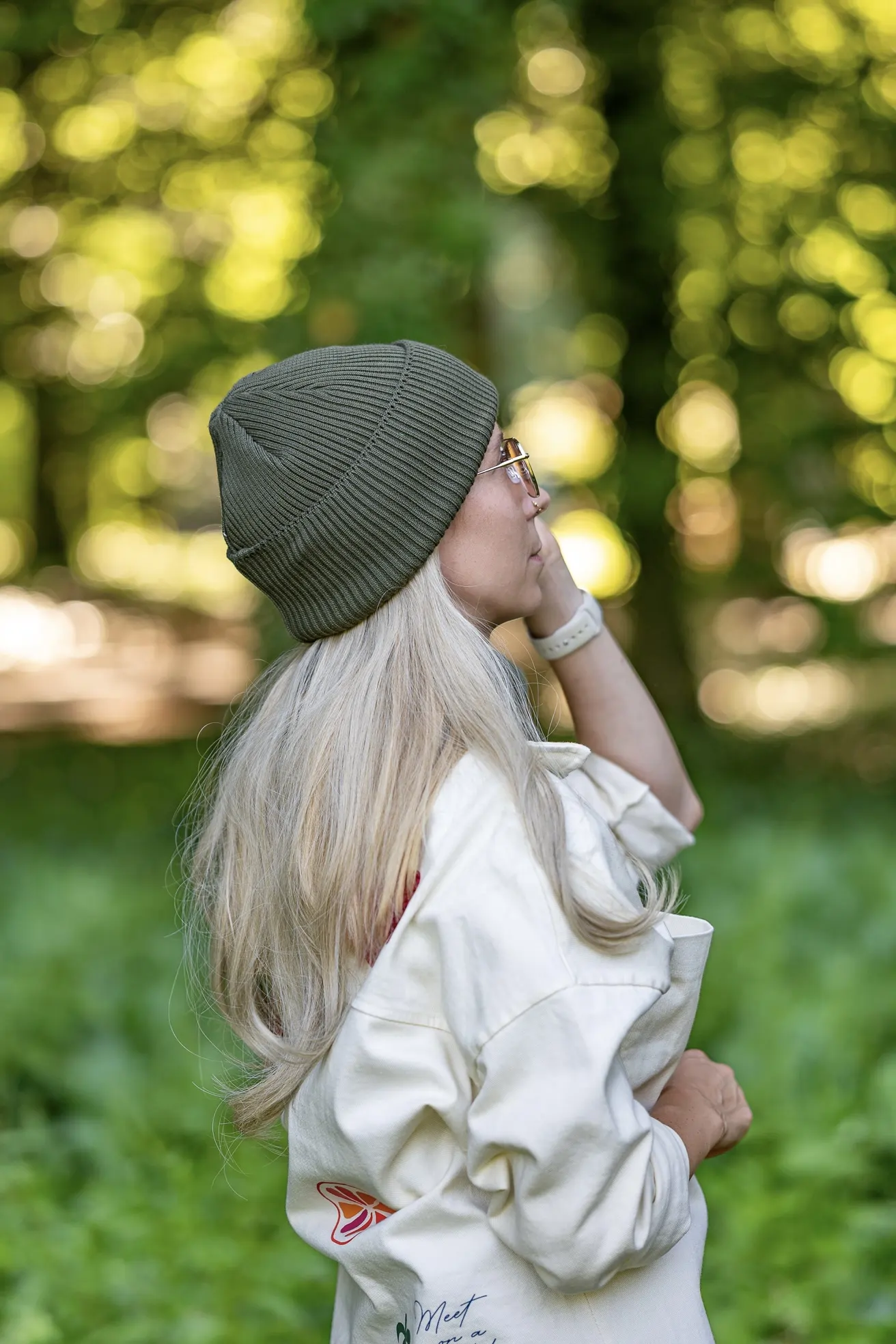 Czapka wywijana z bawełny logo kolorowe "Khaki Ciemny Zielony" - obrazek 7